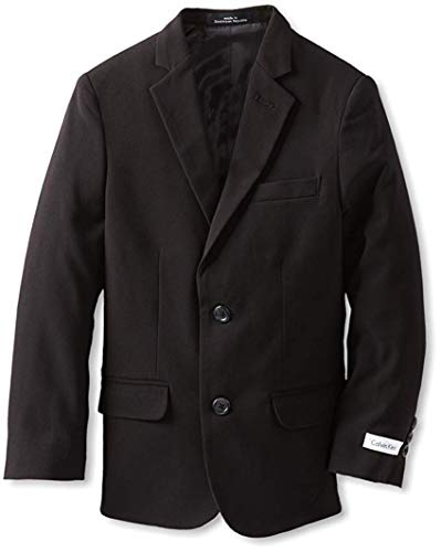 Calvin Klein Big Boys' Husky Bi-Stretch Blazer,Black,14