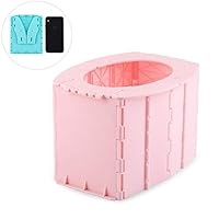 YWXJY Kids Toddler Folding Potty Urinal Training Toilet Seat Boys Girls, Baby Portable Travel Car Toilet with Super Small Size, Pee Bottle Outdoor Camping Hiking, 5 Potty Liners-Pink