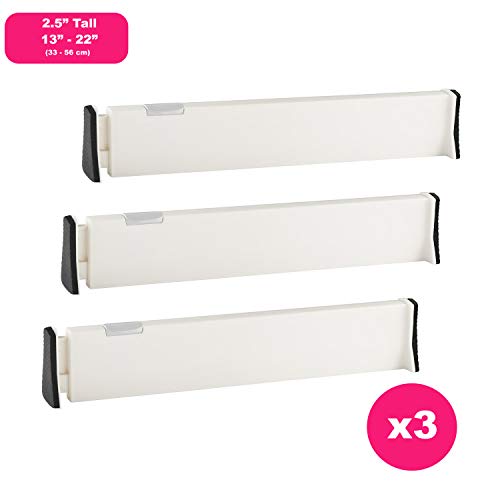 RAPTUROUS 3 Pack Kitchen Drawer Dividers | 2.5