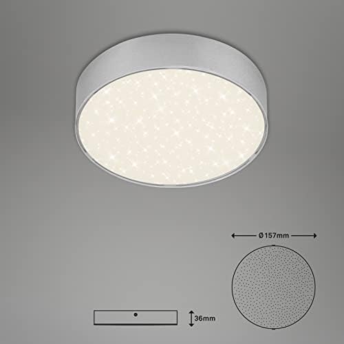 - Plafoniera a LED con decorazione a cielo stellato, lampada LED, lampadario, pannello da soffitto LED, temperatura di colore bianco neutro, Ø157 mm, colore argento