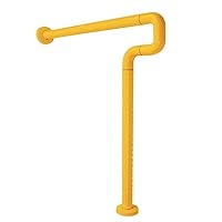 FSLJH Bathroom Handrail T-Shaped Curved Barrier-Free Stainless Steel Bathroom Safety Non-Slip Handrail, 70cmx60cm Disabled Toilet Seat Armrest, Night Vision Function