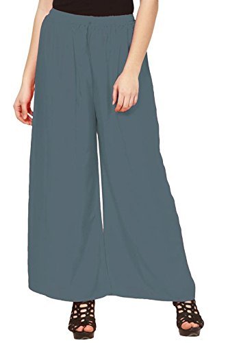 bottom line women's rayon palazzo pants (gray, free size)