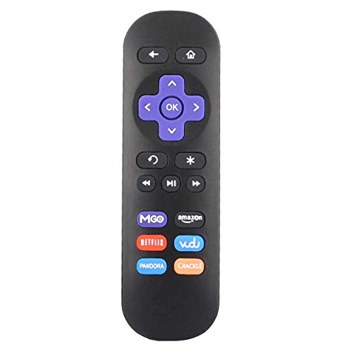 New Iinfrared IR Replaced Remote Control fit for Roku Player 1 2 3 LT HD XD XS XDS (Don't Support Roku Stick, Hdmi Stick, Roku TV or Game) (with 6 APP Key MGO Netflix Vudu Crackle)