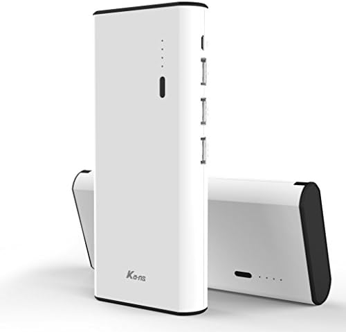 Portable Charger,Kans 10000mAh Power Bank With 3 USB Ports,Shared 3.1A Output, 2A Input for iPhone, Samsung Galaxy and More (White)