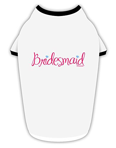 TooLoud Bridesmaid Design - Diamonds - Color Cotton Dog Shirt White with Black XL