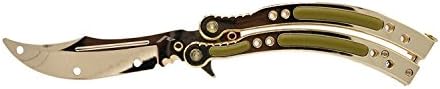 Rhingo Training Butterfly Knife Balisong Dull Unsharpened Blade (Gold)