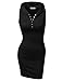 CLOVERY Women's Solid Sleeveless Henley Neck Basic Hoodie Dress