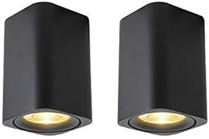 A AISILAN Aisilan 2 Packs Black Square LED Ceiling Spotlight Flush Downlight 7W 3000K Warm White Aluminum for Hallway Corridor Gallery Kitchen Living Room