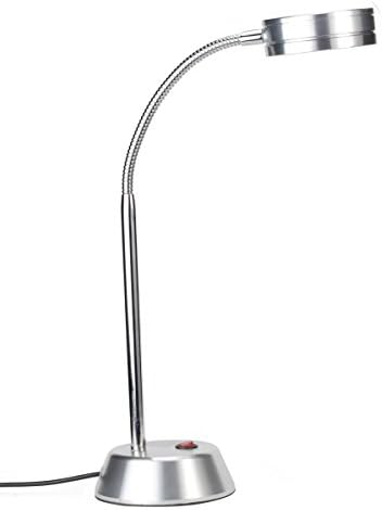 Smart/Simple Designed LED Desk Lamp with Chromed Flexible Gooseneck, Aluminum Material Base (Cold White Light)