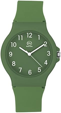 RW Unisex Wristwatch Fashion Casual Quartz Analog Wrist Watch with Silicone Strap for Men Male Women Ladies Female TB-5017 (Green)