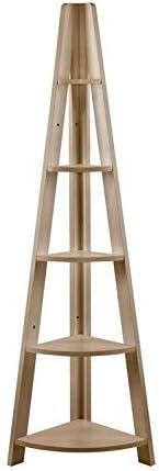 Timber Art Design UK Riva Scandinavian Retro Corner Ladder Bookcase Shelving Shelf Unit Oak 5 Tier