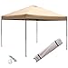 Blissun 10 x 10 Ft Outdoor Portable Instant Pop-Up Canopy Tent with Roller Bag (Tan)