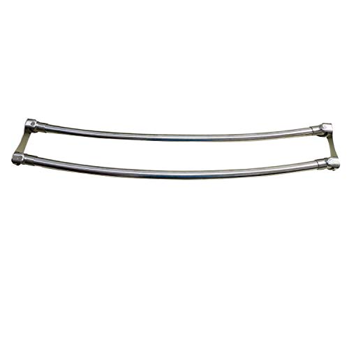 Naiture Stainless Steel 60'' Double Curved Shower Curtain Rod, Brushed