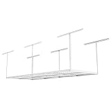 Fleximounts 2-piece 3x8 ft Overhead Garage Storage Rack Set Ceiling Storage Racks Adjustable Heavy Duty, 96" Length x 36" Width x 40" Height (White)
