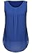 Halife Women's Casual Pleated Front Chiffon Sleeveless Blouse Tops