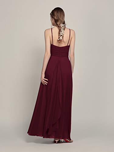 1 Burgundy+Bridesmaid+Dresses+Chiffon+Evening