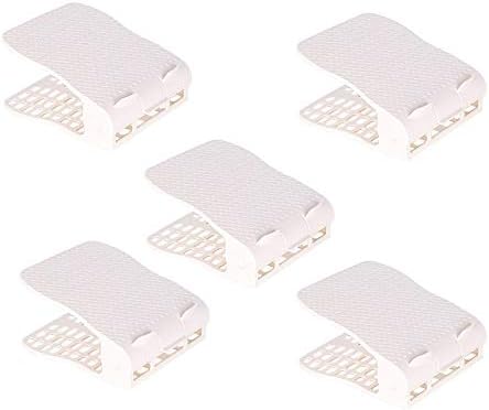 AFCITY Shoe Slots Organizer Double Layer Shoe Slots Organizer Adjustable Shoe Rack Shoe Organizer Space Saver Storage Rack Holder 5-pack for Sandals Heels Shoes Sneakers