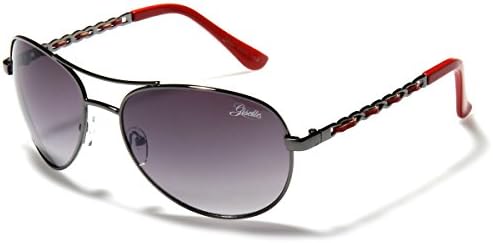 Giselle Round Chain Link Design Women's Retro Aviator Sunglasses