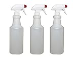 Plastic Spray Bottles Leak Proof Technology Empty 32 oz Pack of 3 Made In USA By Pinnacle Mercantile