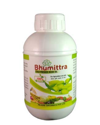 Bhumittra Pure Natural Cold Pressed Neem Oil 250ml for Plant Spray on Insect on Garden and Flowers (250ml)