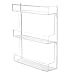 mDesign Storage Organizer for Vitamins, Supplements, Health Supplies - 3 Tier, Wall Mount, Clear