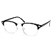 Vintage Inspired Classic Half Frame Wayfarers Clear Lens Glasses
