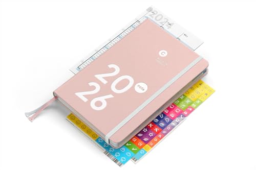 31uqZmglAIL Weekview Compact Note – Der Clevere Wochenplaner! Personal Organizer Mit Großem Notizteil A6+ Leseband, Sticker, Tafelkalender, Einstecktasche, Gummiband (Classic, Rose 2026)
