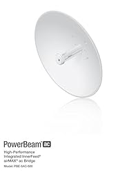 Ubiquiti pbe 5ac 500 POWERBEAM AC 25 km 27dbi Airmax AC Bridge de 5 GHz, paquete de 2