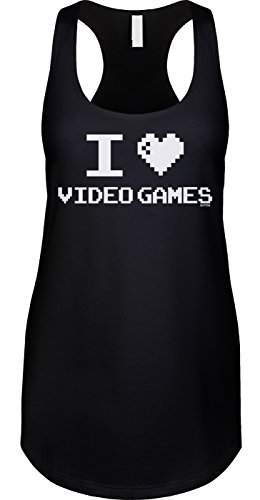 Blittzen Womens Tank I Heart Video Games, S, Black