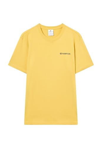 Champion Legacy T-Shirt à col Rond pour Homme, Taille XS, Jaune, Jaune, XS
