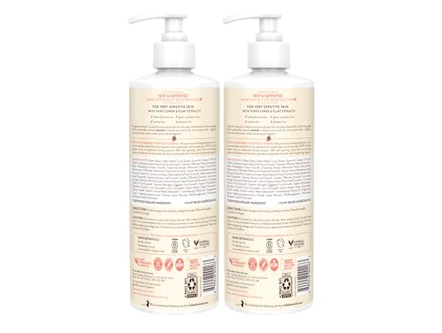 Babo Botanicals Moisturizing Oat & Calendula 2-in-1 Shampoo & Wash - For Dry or Sensitive Skin - For all ages - Lightly Scented - Vegan - 16 Fl Oz - 2-Pack