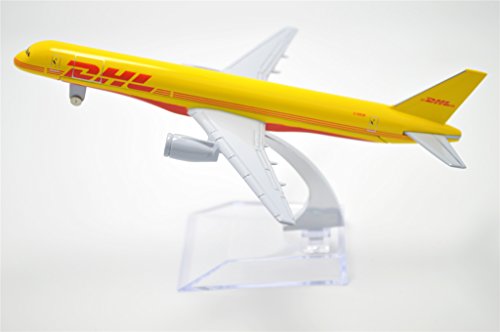757 DHL Cargo Airplane Diecast with Desk Stand