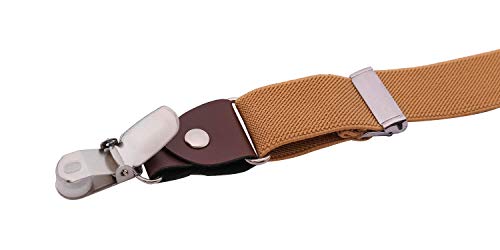 ORSKY Mens' Bow Tie and Suspenders Adjustable Elastic 47 Inches Mustard Yellow - Thumbnail 5