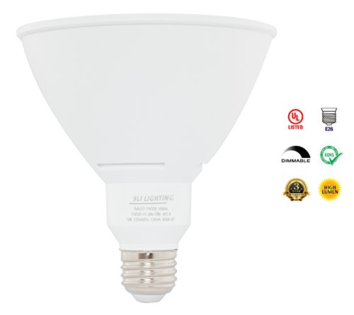 SLI Lighting PAR38 LED Flood Light - Dimmable PAR38 LED Bulbs - 15W - 90W Equivalency - 25,000Hr Lifetime - Energy Star Rated -3000K - 2 Pack