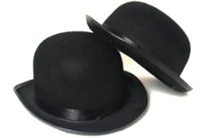 IYWISH Black Bowler Derby Hat Bolivian Costume Victorian Hats for Adults Teens Fedora Bucket Caps Fedora Flat Top Hat Wide Brim Church Derby Cap Bowler Hat Party Cosplay Funny Halloween Costume