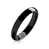Bling Jewelry Black Tungsten Unisex Ring 4mm