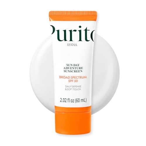 PURITO Korean Sunscreen SPF 50 | Lightest Texture, No White Cast, Broad Spectrum UVA/UVB | Oil-Free, Vegan, For All Skin Types | Daily Lightweight Sun Protection | Korean Skincare, 60mL 2.02 fl.oz