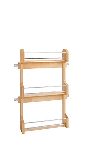 Rev-A-Shelf - 4SR-18 - Medium Cabinet Door Mount Wood 3-Shelf Spice Rack