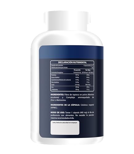 Wellthy Zinc Premium 300 Cápsulas. Hecho con L-Optizinc, fórmula de Alta Absorción patentada por el Laboratorio Suizo Lonza. 220 Porciones, 10 meses de consumo, V Caps Cápsulas Veganas.