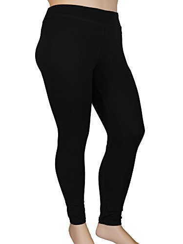 Stylzoo Women's Plus Size Comfy Stretch Ankle Length Leggings Yoga Stretch Pants Black 4X