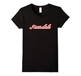 Womens Riverdale New York Glowing Neon Sign Vintage Retro T-Shirt Medium Black
