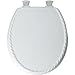 Mayfair 23EC 000 Rope Sculptured Molded Wood Toilet Seat with Lift-Off Hinges, Round, White