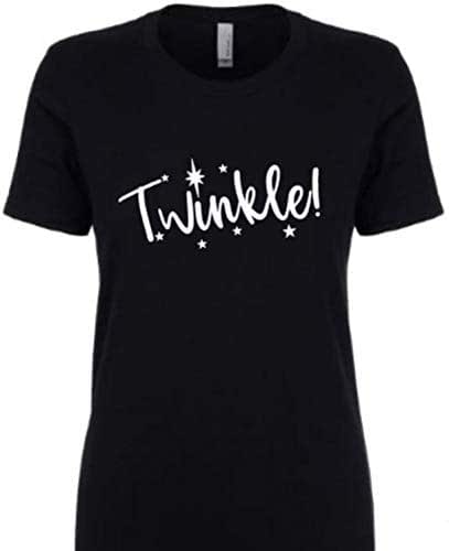 Amazon.com: Twinkle! Crew T shirt. Women's Shirt. Christmas T-shirt. Black Crew neck T shirt 