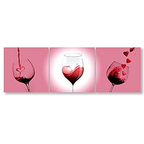 signwin-3 Piece Canvas Wall Art-Romantic Red Wine-Canvas Prints...