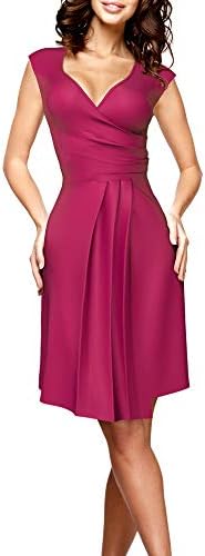 Casual Dress for Women – Midi Women Dress - Casual V Neck A-Line Cocktail Dress