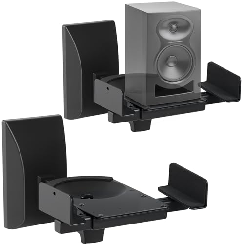 Suportes de Parede de Alto-Falante, Suporte de Alto Falante para Alto-Falantes de Som, Suporta Até 25 kg, Suporte Caixa de Som Preto