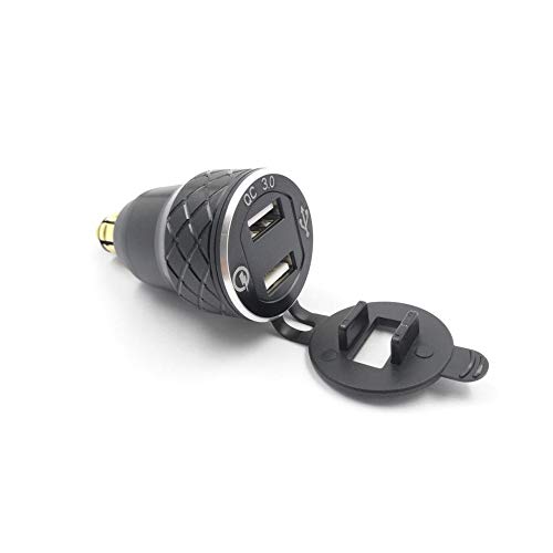 KingBra Quick Charge 3.0 Dual USB Charger Waterproof USB Car Power Outlet with Red Voltmeter Suitable for BMW Triumph Tiger Ducati Motorcycle Charger Cigarette Lighter - Thumbnail 2