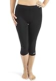 Bohn Swimwear Ladies 3/4 Length Swim Leggings- Black or Navy (US 16, Black)