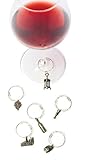 Winery Set of 6 Pewter Wine Charms by True