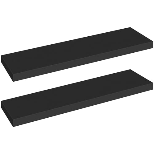 HOOBRO Wandregal, Schweberegal 2er-Set, stabile Wandboards, 80 x 20 x 3,8 cm Hängeregale, mit unsichtbaren Halterungen, für Bad, Schlafzimmer, Küche, 